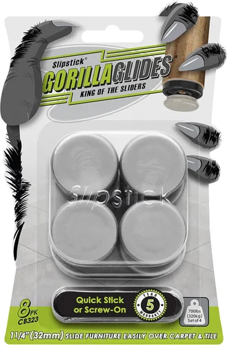Miniatura 6 de GorillaGlides CB193 Deslizadores de Silla de 3/4 Pulgada/Protectores de Piso para Pies de Muebles (Juego de 16 Deslizadores) Deslizadores