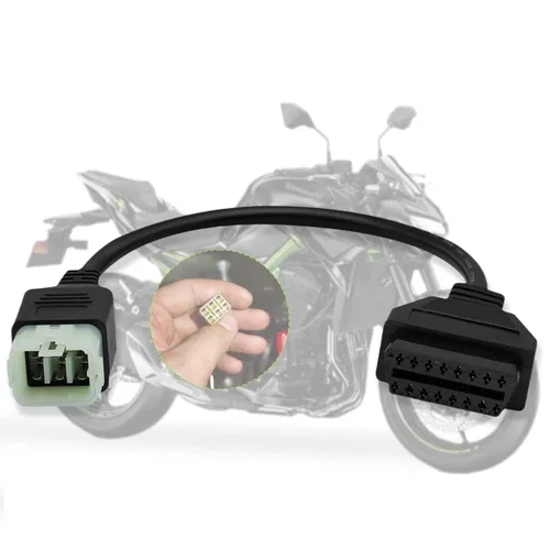 Miniatura 3 de OBDII Cable de diagnóstico OBD de 6 pines a 16 pines Motorrad 6 Pin Adaptador de motocicleta Moto Connect compatible para Kawasaki Moto Fit