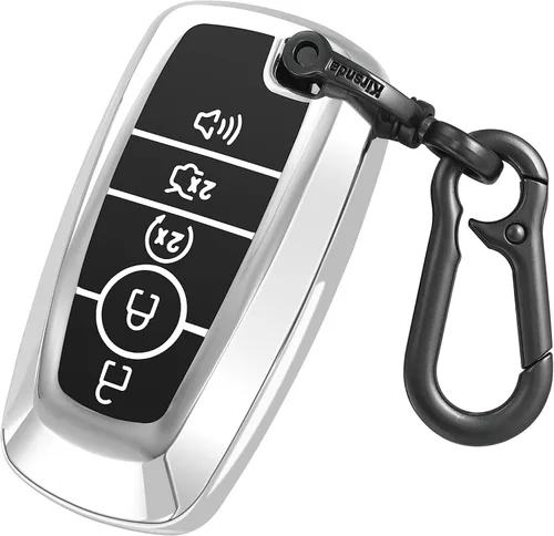 Miniatura 7 de Kirsnda Funda para llavero compatible con Ford, funda de TPU suave para llave Expedition para Mustang Fusion Raptor F250 F350 F450 F550 Edge Negro