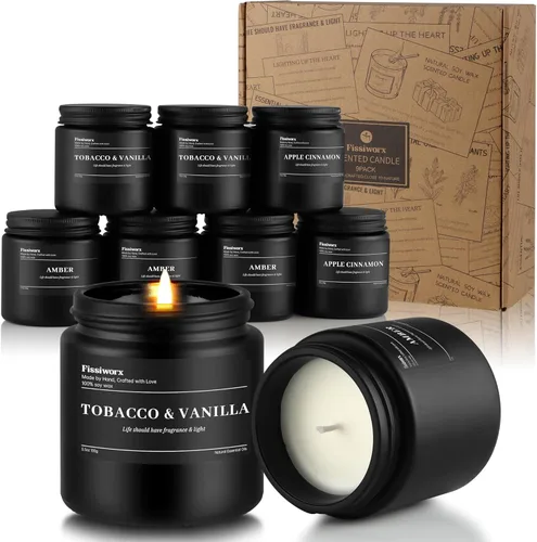 Miniatura 23 de Fissiworx Juego de 2 velas perfumadas de lavanda, cera de soja natural vertida a mano, 60 horas de combustión de larga duración, relaja y alivia