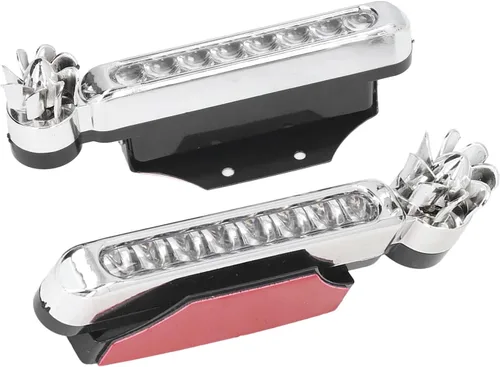 Miniatura 9 de 2 luces de circulación diurna, 8 LED, impermeables, alimentadas por energía eólica, para exteriores, luz diurna para automóvil, para automóviles