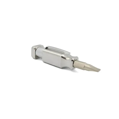 Miniatura 2 de Destornillador de bolsillo con imán y clip (acero inoxidable) de doble extremo con Phillips, cabeza plana