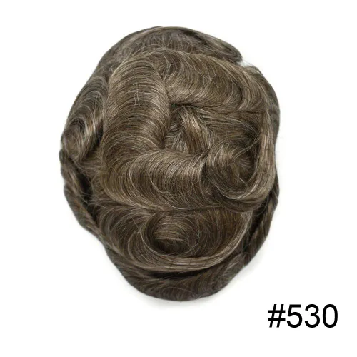 Miniatura 2 de Unidades de cabello para hombres invisibles de repuesto de poliuretano para hombre, piel ultrafina, 0.002 in, tupé atado a mano, cabello humano