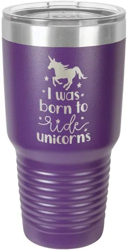 Miniatura 13 de I Was BORN TO RIDE UNICORNS Grabado vaso de 325 ml, grabado con láser, taza de viaje de acero con recubrimiento en polvo, libre de BPA, con camello