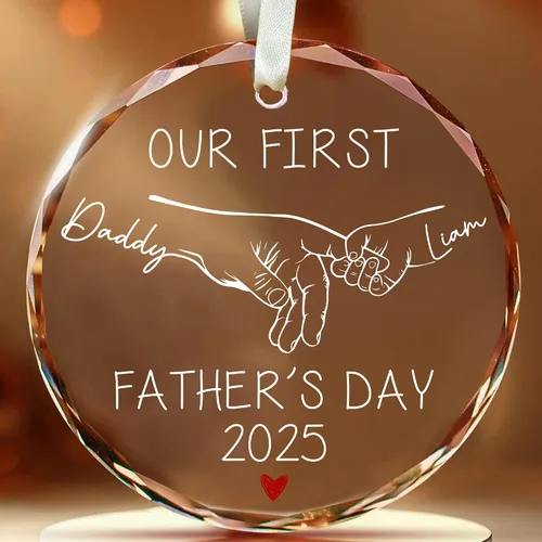 Miniatura 17 de Adorno de cristal con foto personalizada 2026 – Adorno de Navidad familiar personalizado, nombre personalizado, foto, fecha, recuerdo del día