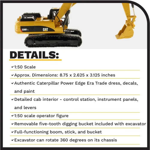 Miniatura 4 de Diecast Masters Excavadora hidráulica Caterpillar 330D L Core Classics Series Vehículo