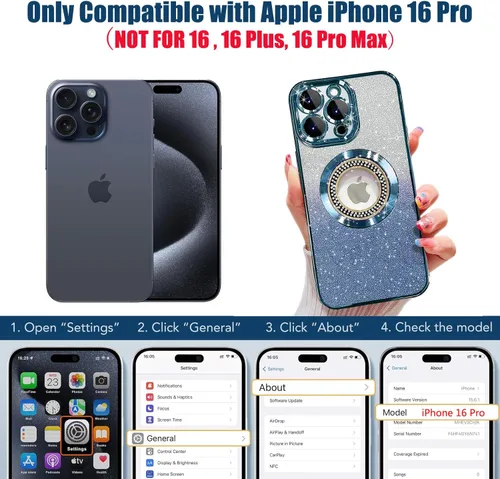 Miniatura 307 de Misscase Funda magnética con purpurina para iPhone 11 compatible con MagSafe, protección completa, delgada, a prueba de golpes, antiarañazos