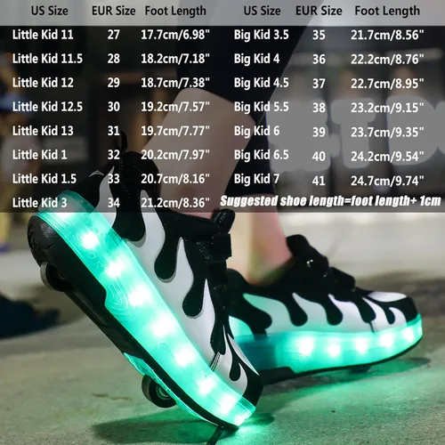 Miniatura 6 de AIkuass Zapatos con ruedas LED y USB recargables, zapatillas de patinaje con luces para niños y niñas