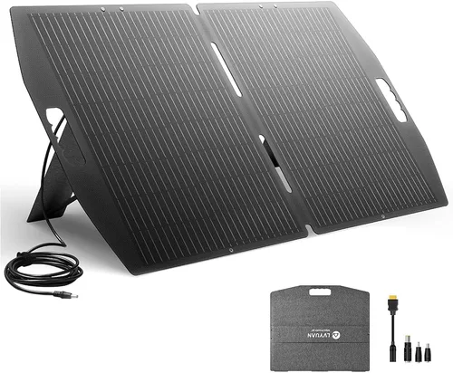 Miniatura 9 de LVYUAN Panel solar portátil de 300W, panel solar plegable de tamaño almohada 20V IP64 impermeable, eficiencia mejorada del 23% para estación