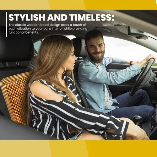 Miniatura 7 de ZONETECH Cojín para Asiento de Conductor de Madera con Cuentas - Protector de Asiento Universal Masajeador Cómodo para Coche con Alta Ventilación