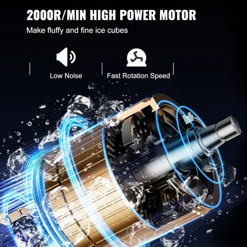 Miniatura 4 de VEVOR Trituradora de hielo comercial, máquina eléctrica de cono de nieve de 265 libras por hora con caja de hielo de 4.4 libras, máquina de hielo