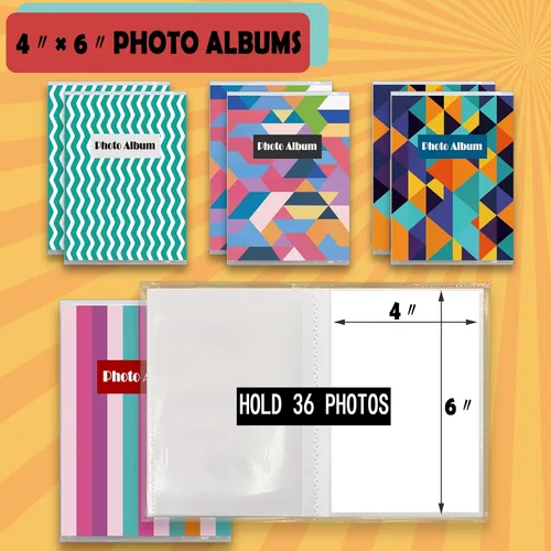 Miniatura 4 de Álbum de fotos pequeño de 4 x 6 pulgadas, con capacidad para 36 fotos cada uno, juego de 8, mini álbumes de fotos de 4 x 6, libro de imágenes (Retro)