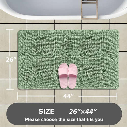 Miniatura 594 de Alfombra de baño pequeña de 12 x 18 pulgadas, lavable y absorbente, antideslizante, alfombra de baño de felpilla gruesa y suave para baño, ducha