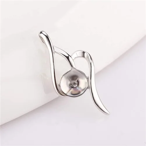 Miniatura 2 de Colgantes trenzados para joyería de perlas de plata esterlina, diseño colgante de montaje para joyería de moda, Metal, Circonita Cúbica