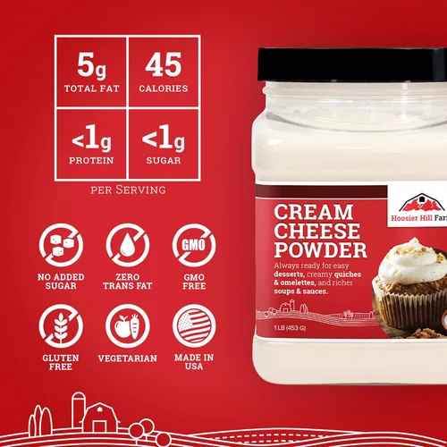 Miniatura 4 de Queso Crema en polvo, 1 Lb. Hoosier Hill Farm