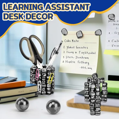 Miniatura 6 de Genial imán de ferrita para adultos, piedras mangéticas con funda de fibra para un fácil transporte, magnético con dos bolas magnéticas para Negro