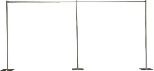 Miniatura 18 de OnlineEEI, Kit de telón de fondo portátil de tubería y cortina de altura fija de 8 pies de alto, 8 pies x 20 pies desmontable, cortinas negras