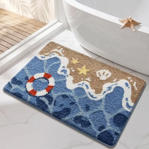 Miniatura 11 de Brush Your Teeth - Tapetes de baño de 17 x 24 pulgadas, suaves, absorbentes y antideslizantes, lavables a máquina con diseños de letras coloridas