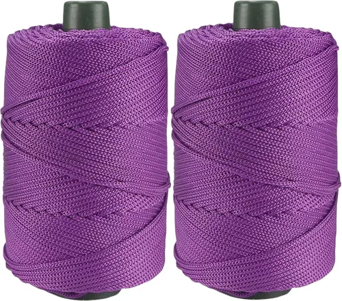 Miniatura 14 de Cordón de hilo artístico de 14.11 oz, hilo de poliéster color burdeos, para tejer macramé, bolsas de ganchillo, canasta de ganchillo, sombrero