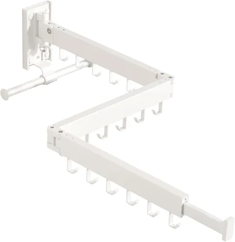 Miniatura 12 de Tendedero para ropa montado en la pared, tendedero de ropa, tendedero de lavandería montado en la pared, estantes de secado plegables