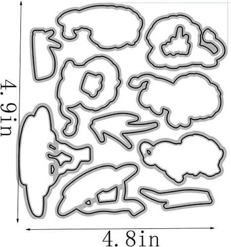 Miniatura 2 de Wild Birthday Wishes - Juego de sellos y troqueles para hacer tarjetas, sellos transparentes y troqueles de corte de metal para álbumes de recortes