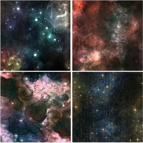 Miniatura 5 de BLEDS Papel de álbum de recortes, bloc de 24 hojas de papel para álbumes de recortes de manualidades de 12x12 pulgadas con patrón de galaxia