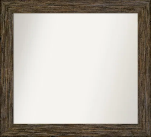 Miniatura 112 de Amanti Art Espejo personalizado, espejo de baño marrón Fencepost, espejo de pared o espejo de tocador de baño sobre el fregadero (27 x 27 pulgadas)