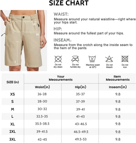 Miniatura 5 de FitsT4 - Pantalones cortos de senderismo ligeros para mujer, de secado rápido, protección solar, resistente al agua, con múltiples bolsillos