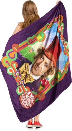Miniatura 5 de Northwest Willy Wonka Micro Raschel - Manta de 46 x 60 pulgadas, Wonderful Wonka