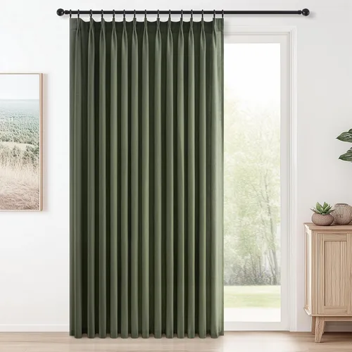 Miniatura 51 de Topfinel 2 paneles de cortinas plisadas de lino beige y blanco de 63 pulgadas de largo, para dormitorio y sala de estar, cortinas semitransparentes