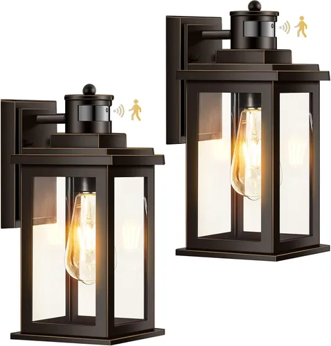 Miniatura 17 de VIANIS Luz negra grande con sensor de movimiento para exteriores de 15 pulgadas, aplique de iluminación exterior, iluminación exterior del atardecer