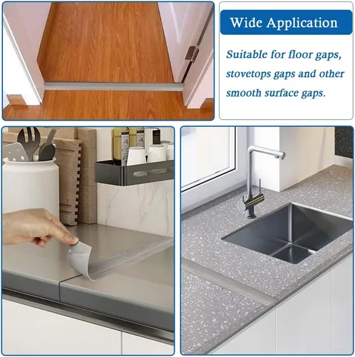 Miniatura 7 de Tira de transición de piso autoadhesiva, tiras para cubierta de piso, laminado de vinilo de 2" de ancho, divisores planos para transiciones, diseño