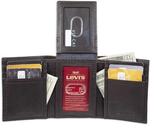Miniatura 3 de Levis Mens Trifold Wallet-Sleek and Slim Includes Id Window and Credit Card Holder