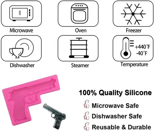 Miniatura 5 de Moldes de silicona para pistola, moldes de silicona para hornear para bricolaje, moldes de fondant de chocolate para hacer azúcar, pasteles, postres