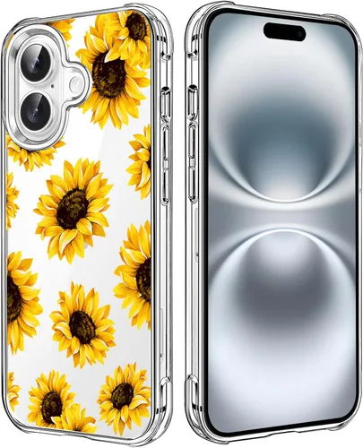 Miniatura 8 de Funda transparente de girasol compatible con iPhone SE 2022 SE 2020 7 8, funda trasera floral para niñas y mujeres, funda protectora transparente