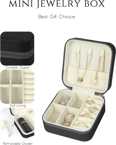 Miniatura 3 de Estuche de joyería de viaje, caja de joyería de viaje, mini estuche de joyería de viaje, estuche organizador de joyas, cajas organizadoras