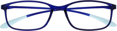 OPULIZE ICE - Lentes de lectura para mujeres y hombres, marco rectangular resistente a los arañazos con bisagras de resorte, azul oscuro cristal con