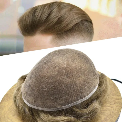 Miniatura 71 de PUNRU HAIR Completo Swiss Lace Toupee para hombres Sistema de cabello humano real Sistema de reemplazo de cabello humano para hombre Toupee
