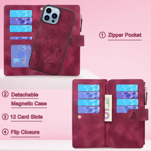 Miniatura 3 de Funda compatible con iPhone 13 Pro Max de 6.7 pulgadas 2021 [ranuras para tarjetas] Soporte para dinero en efectivo para tarjetas de identificación