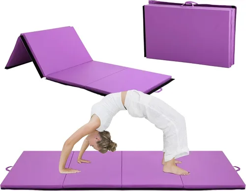 Miniatura 13 de BLKMTY Gymnastics Mats, Folding Exercise Mat Gym Yoga Aerobics Fitness Mats Kids' Gymnastics Tumbling Mat with Carrying Handles for Home Gym