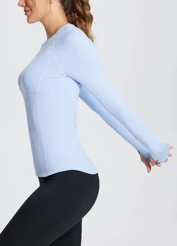 Miniatura 4 de BALEAF Women's Long Sleeve Workout Tops Compression Running Shirts Fitted Athletic Warm Thumbholes Quick Dry Stretch Yoga