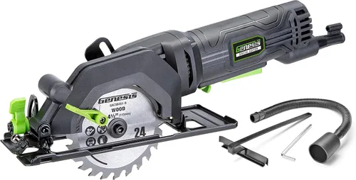 Miniatura 14 de Genesis GPCS535CK Kit de sierra circular compacta de inmersión con empuñadura de control de 5.8 amperios y 3 1/2 pulgadas con láser, base