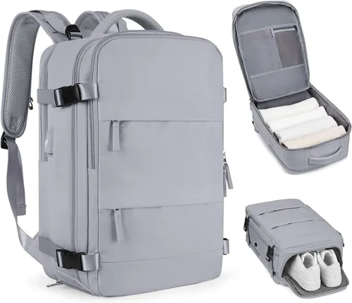 Miniatura 55 de coofay Mochila de viaje, para laptop, unisex, aprobada para aviones, bolsa de mano, equipaje, para artículos personales, para debajo del asiento