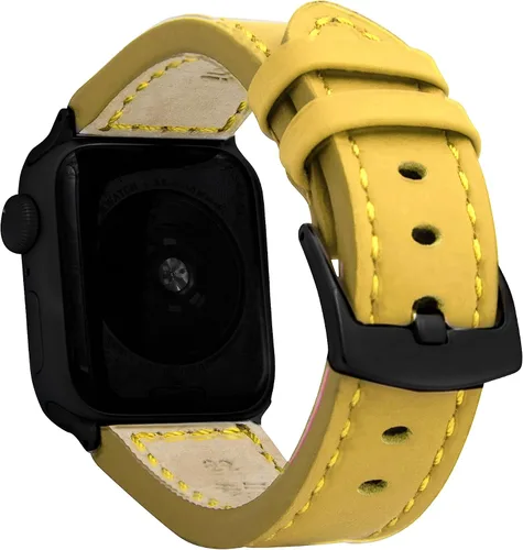Miniatura 25 de Bandini Correa de cuero para hombre para Apple Watch de 1.732 in 1.772 in 1.654 in 1.614 in 1.575 in 1.496 in 1.929 in y Ultra, correa de iWatch