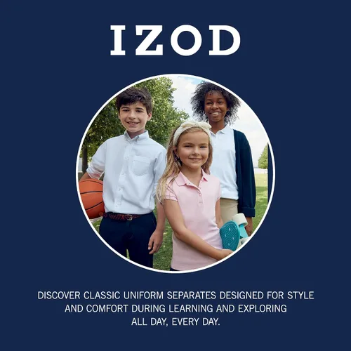 Miniatura 3 de IZOD Bermudas ajustadas para uniforme escolar para niñas