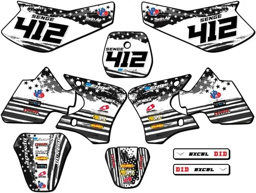 Miniatura 7 de Kit de base gráfica TTR 90 Merica Grey Senge 2000-2008 compatible con Yamaha