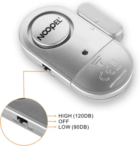 Miniatura 3 de Alarmas de puerta cuando se abren, paquete de 2 unidades, nueva versión con dos niveles de volumen, sensores de alarma de ventana NOOPEL para niños