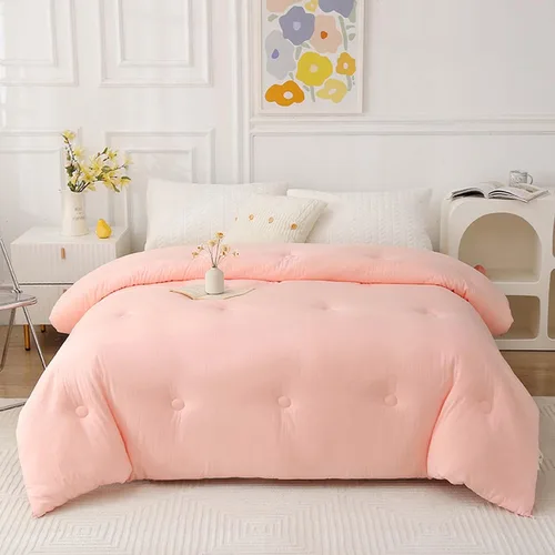 Miniatura 8 de YSUEFIJO Edredón ligero y esponjoso lavable a máquina, relleno de edredón suave y cálido alternativo, edredón reversible transpirable, 100% tela