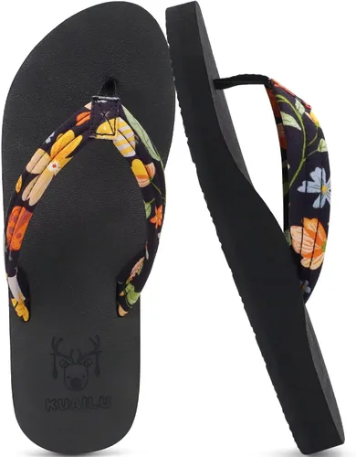Miniatura 12 de KuaiLu Chanclas con soporte de arco para mujer, cómodas, ligeras, suaves, acolchadas, para yoga, sandalias para caminar
