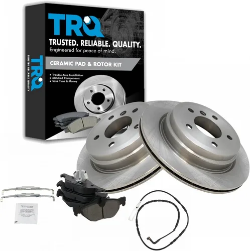Miniatura 92 de TRQ Juego de pastillas de freno semimetálicas traseras y rotores compatibles con Chevrolet Trailblazer 02-06 Trailblazer EXT 04-06 SSR 02-07 GMC